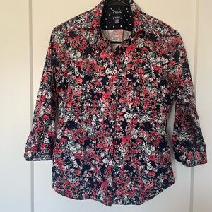 CHAPS Floral Button-Up Blouse – Size М